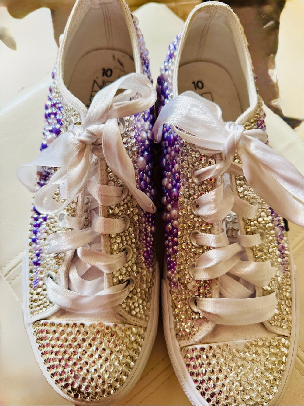 NOBO Purple & Silver Crystal Embellished Women's Sneakers